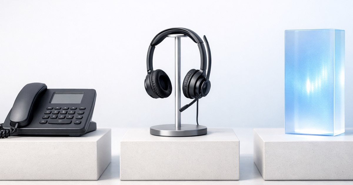 Desk checklist and phone representing a comparison of voicemail, answering services, and AI phone agents for small teams