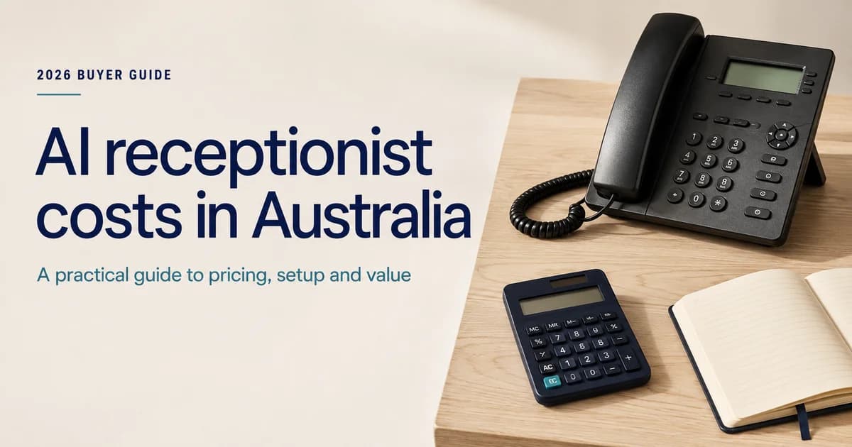 AI receptionist costs in Australia: a guide to pricing, setup and value, with a phone, calculator and notebook