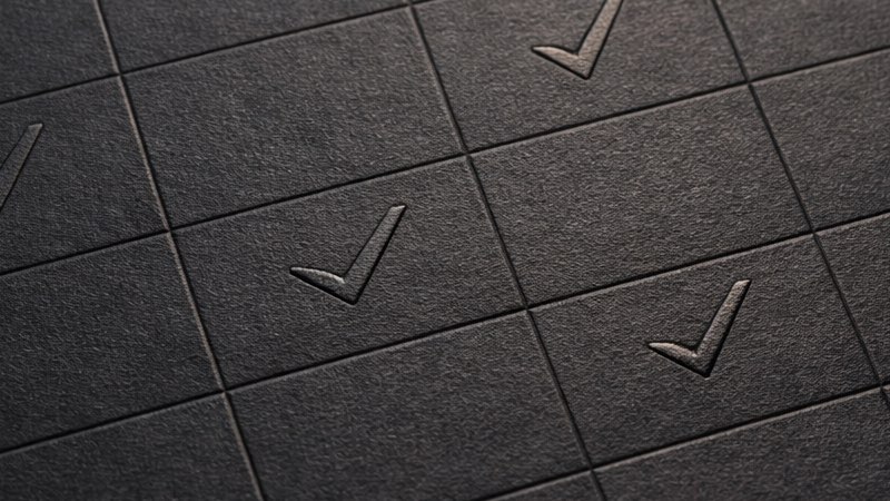 Checklist grid with ticks representing an AI receptionist vendor evaluation checklist