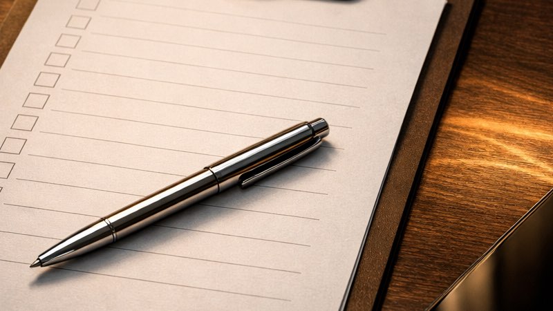 Clipboard and pen representing a vendor scorecard and written artefacts